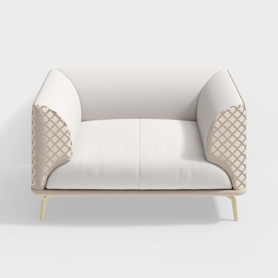 Elegant Low-Poly Sofa 3D model for Modern Interiors