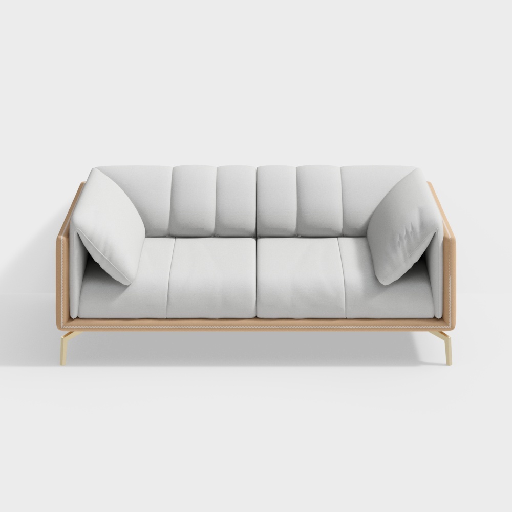 Leather double sofa-gs91s-Vivian