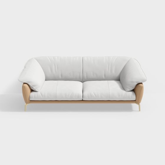 Stylish Low-Polygon Sofa 3D Model