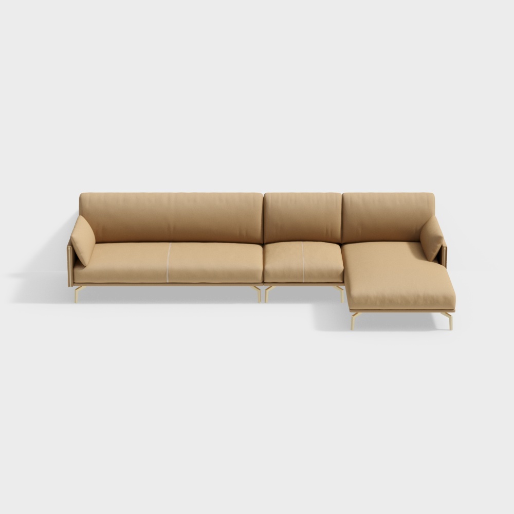 Leather double bit snr snr s sat left chaise sofa-BSVSGS50PS-Vivian