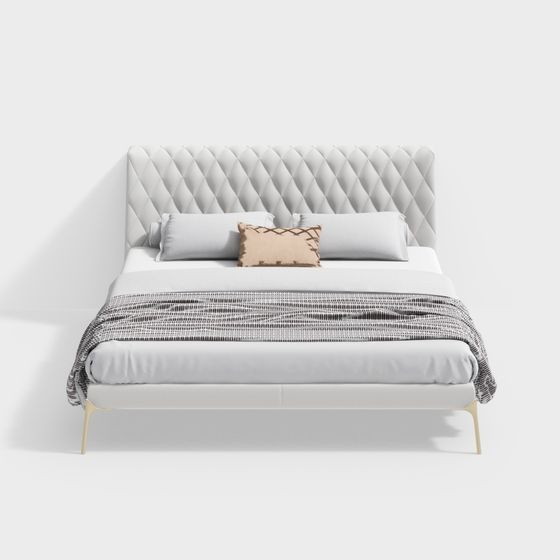 Diamond Tufted Bed 3D model