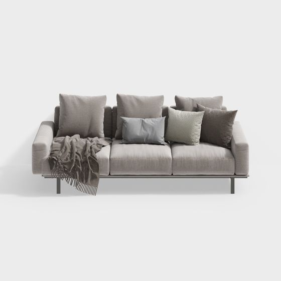 Urban Comfort Low-Poly Sofa 3D model