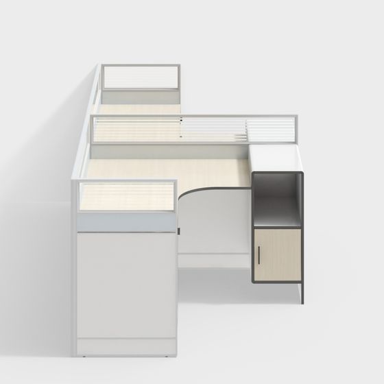 現代-TK97B-辦公家具職員書桌桌子組合工作站單人2人4卡槽