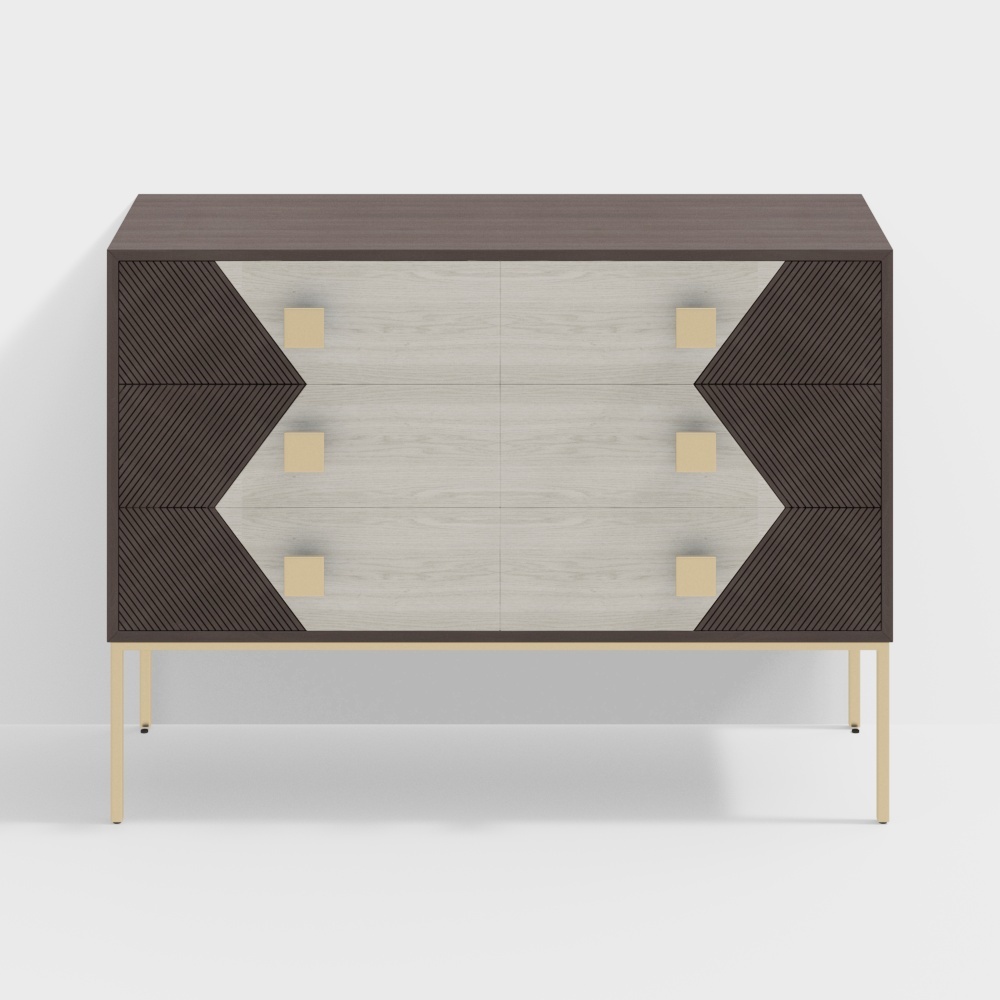 Mueble de madera, pintura y metal con seis cubos - BSFG862E - Fan Chenmei home