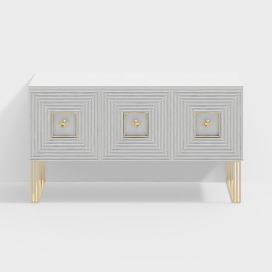 Gabinete de tres puertas de metal pintado con chapa de madera-BSFG186-Sicilia