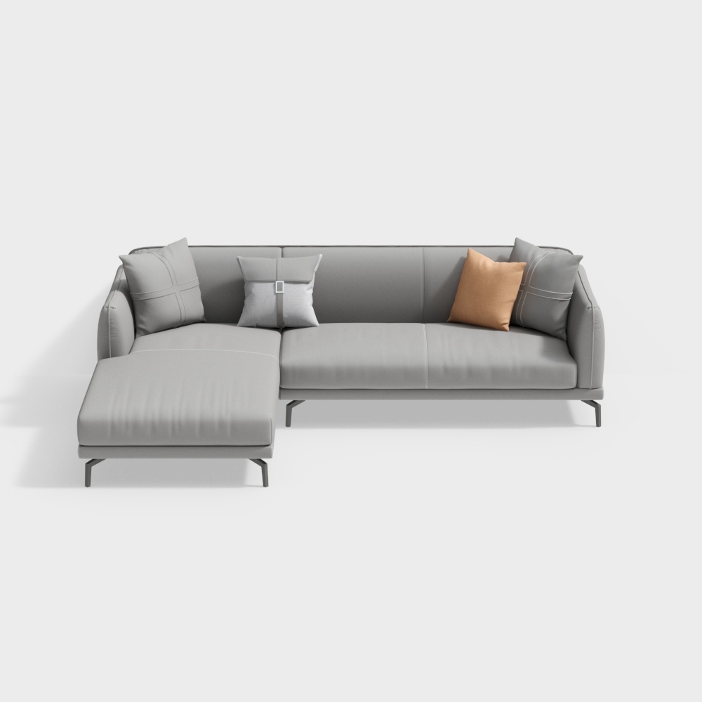 Chaise Longue Doppia in Pelle Destra - BSJS2120-Senkelo