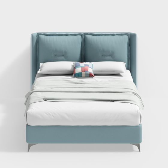 1.5米皮革金屬雙人床 - BSJC215196