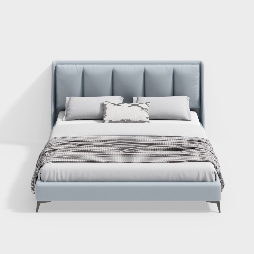 Modern Minimalist 3D Bed Frame – Low-Poly Design