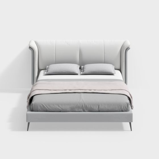 Elegant Modern Minimalist Bed 3D model