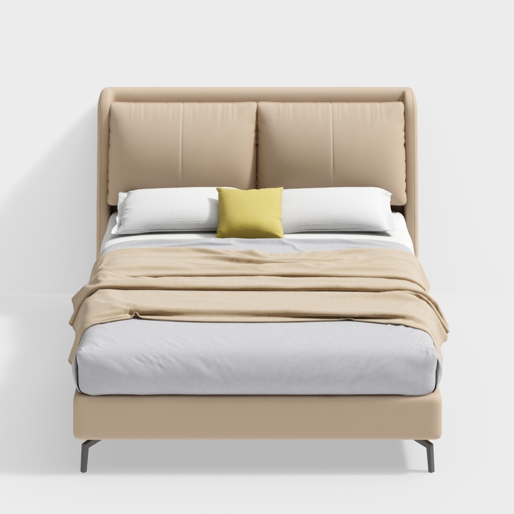 1.5m leather metal double bed - BSJC2062 - Senkelo