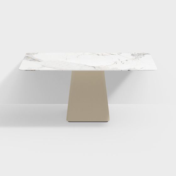 Minimalist Marble Dining Table 3D model