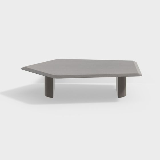 Elegant Streamlined Coffee Table 3D model for Modern Spaces