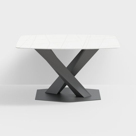 Stylish Cross Table 3D model for Modern Interiors
