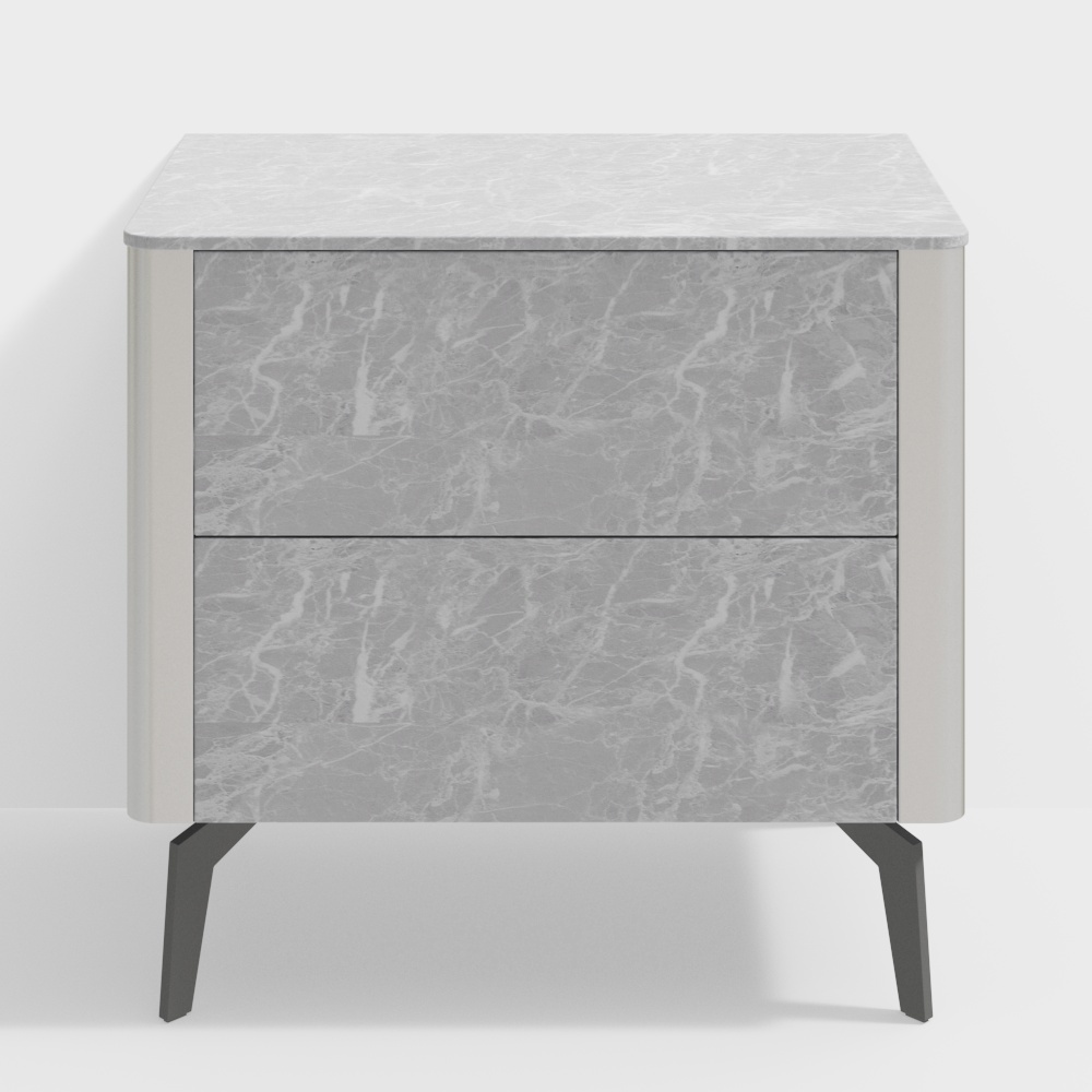 Elegant Grey Marble Nightstand 3D model