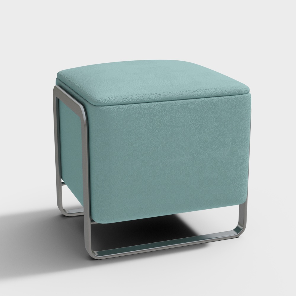 Pouf da Trucco in Pelle e Metallo - BSJZ001 - Senkelo