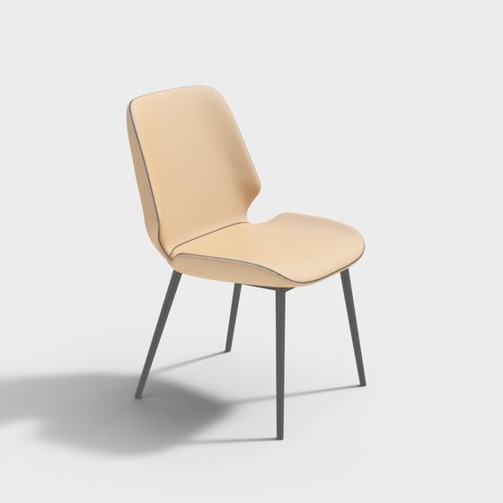 Stylish Streamlined Dining Chair 3D model