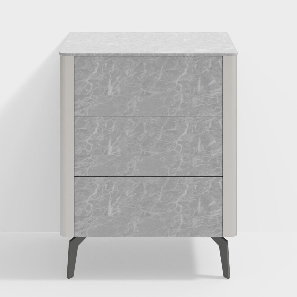 Elegant Marble Nightstand 3D model