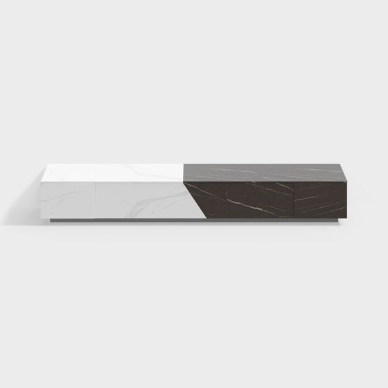 Minimalist Marble TV Cabinet 3D model