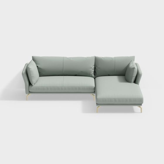 Elegant Low-Poly Modern Sofa 3D model