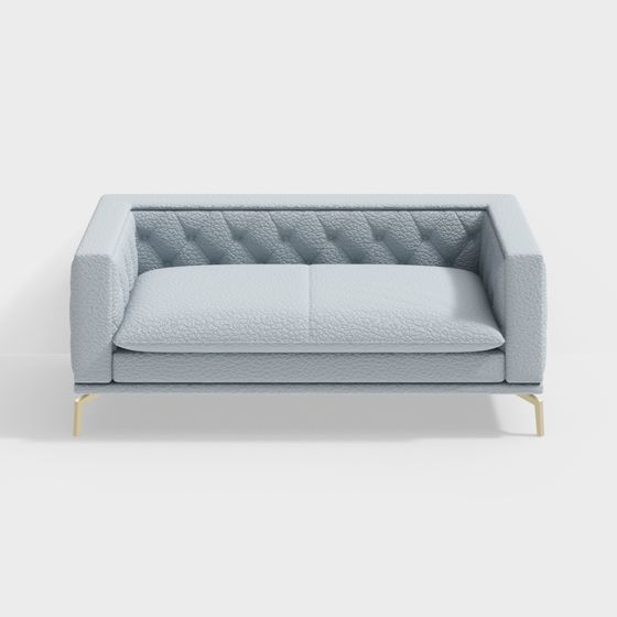 Elegant Low Poly Leather Sofa 3D model