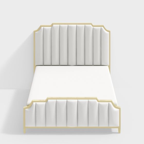 Stylish Low-Poly Bed 3D model for Contemporary Spaces