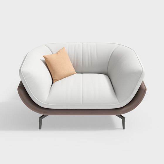 Stylish Low-Poly Sofa 3D model for Modern Interiors