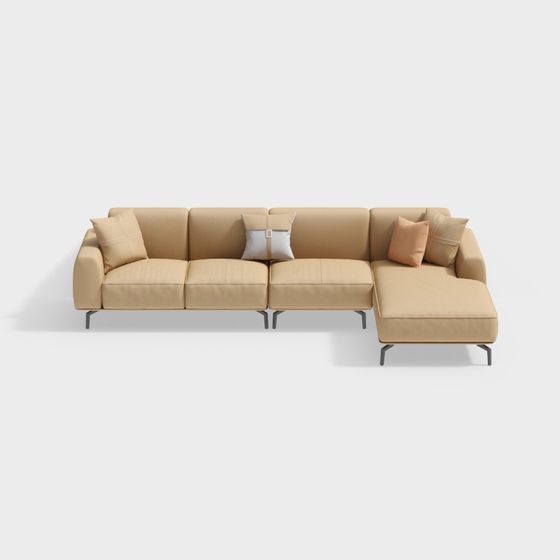 Urban Comfort Low-Poly Sofa 3D model