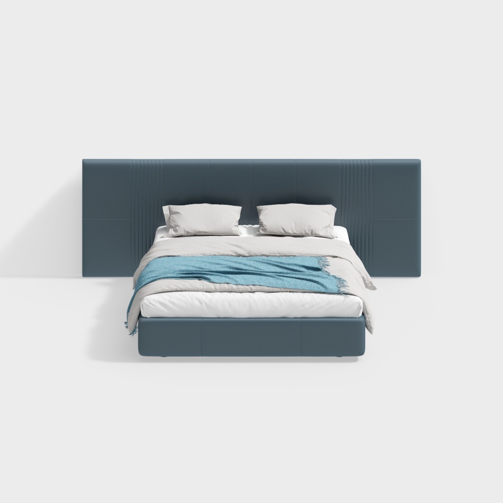 Zhida Home - Modern Simple Cowhide Bed, Master Bedroom Double Bed 1.8mMB1201-1