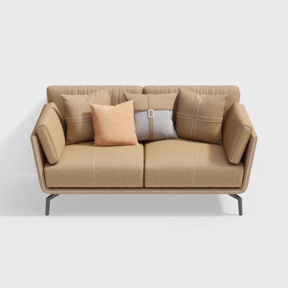 Stylish Low-Polygon Sofa 3D model for Modern Spaces