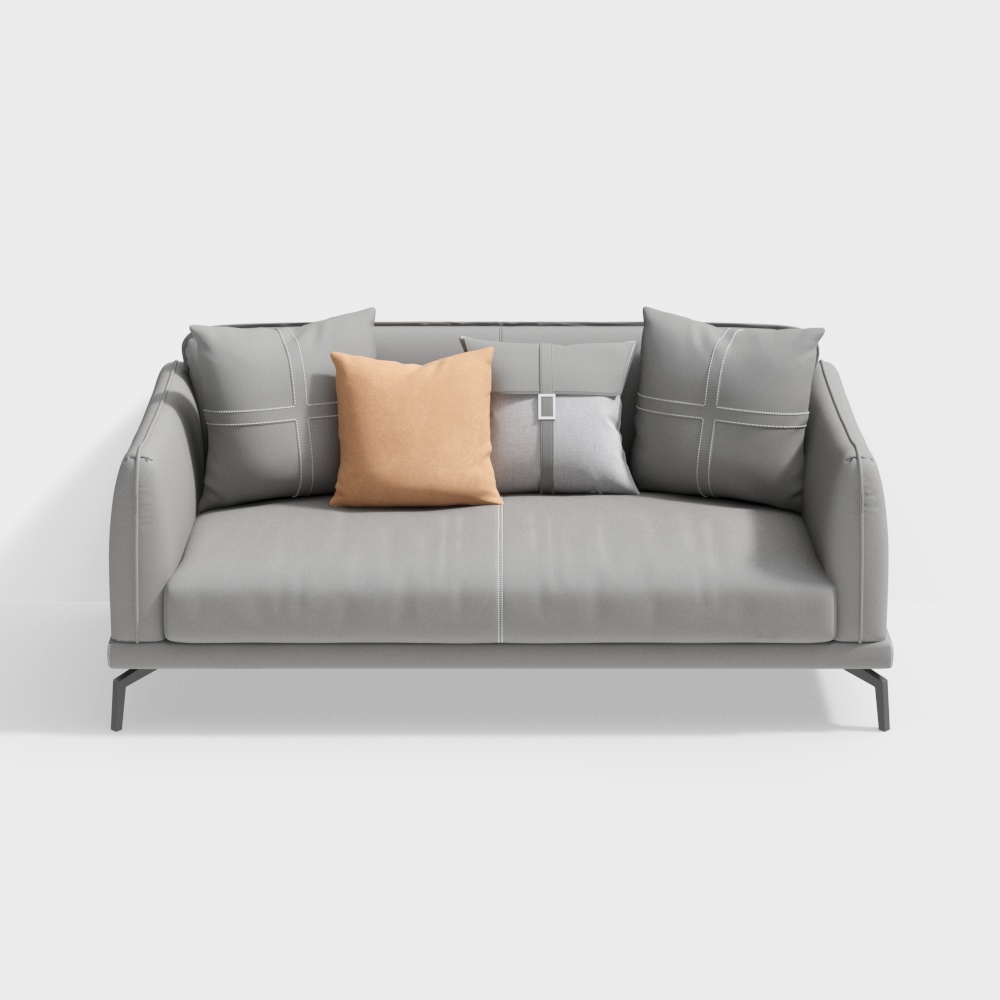 Elegant Low-Poly 3D Sofa Model for Modern Interiors
