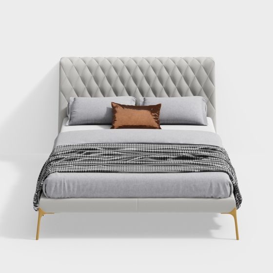 Urban Elegance 3D model Bed for Stylish Interiors