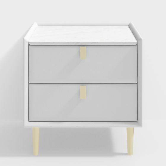 Elegant Low-Polygon Nightstand 3D model for Modern Interiors