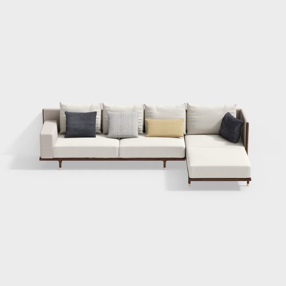 Urban Comfort Low-Poly Sofa 3D model