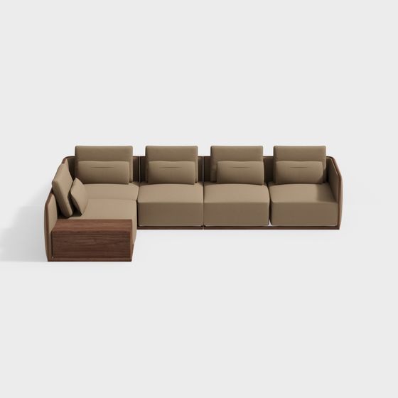 Stylish Low-Poly Sofa 3D model for Modern Interiors