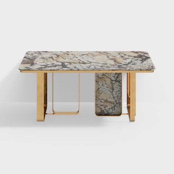 Elegant Marble Dining Table 3D model