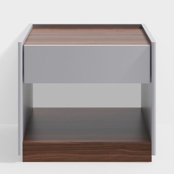 Sleek Nightstand 3D model for Modern Interiors