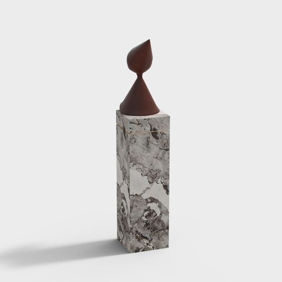 Elegant Marble Sculpture 3D model