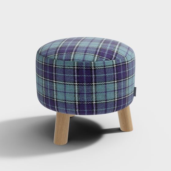 Charming Round Stool 3D model
