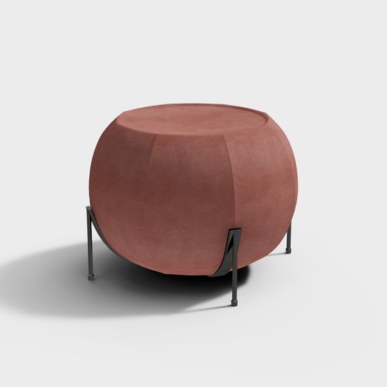Round Ottoman 3D model for Modern Interiors