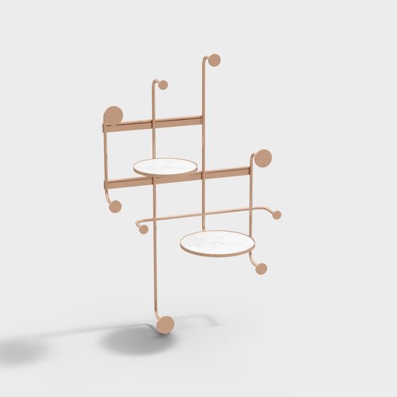 Rose Gold Mobile Shelf 3D model