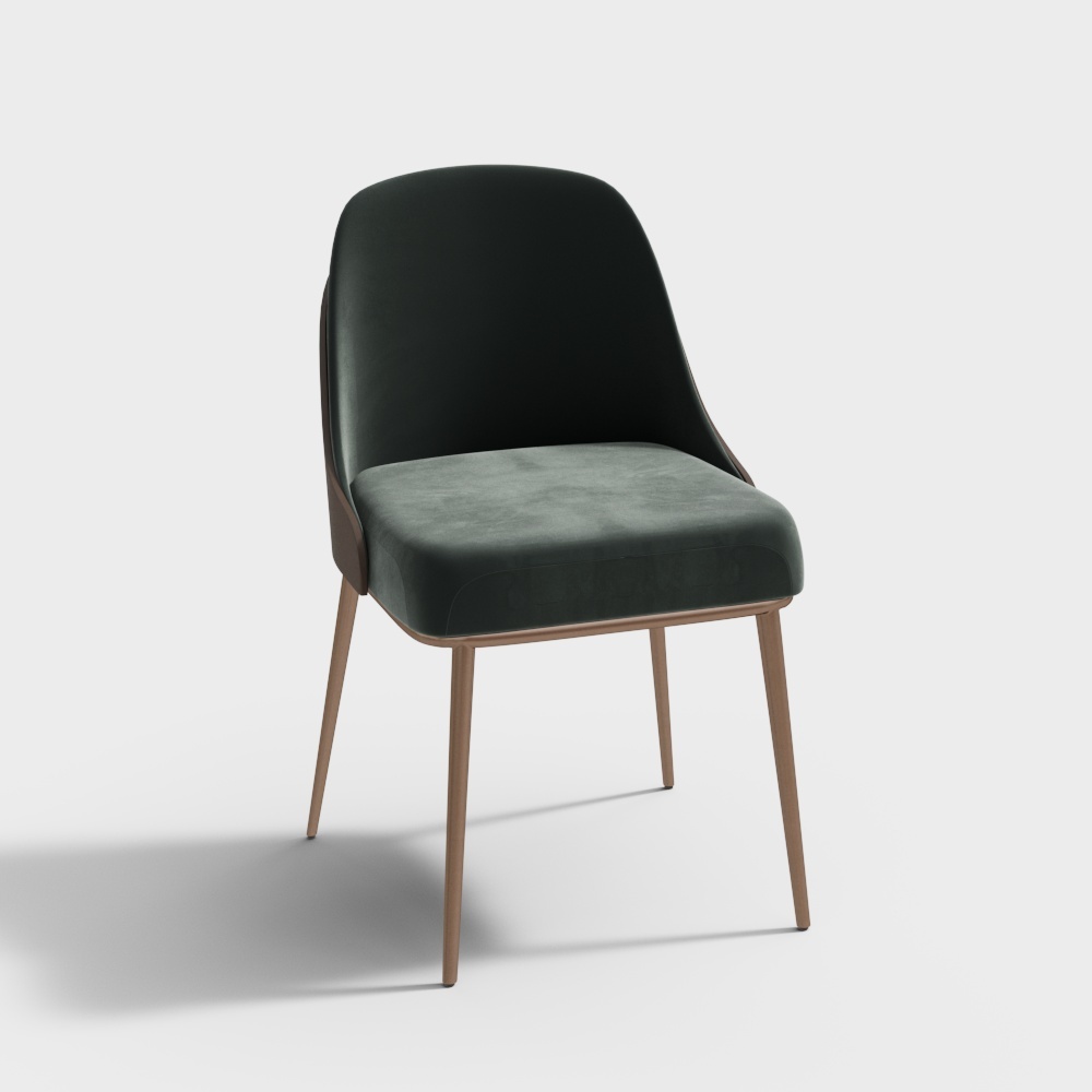 Urban Green Shadow Chair 3D Model – Modern Low-Poly Design