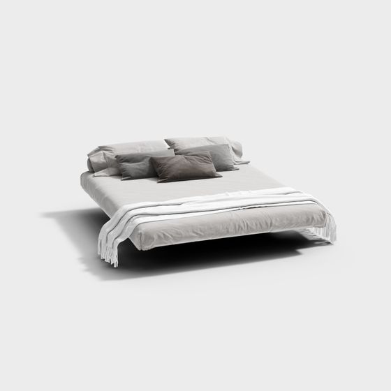 Stylish 3D Bed Model for Contemporary Interiors