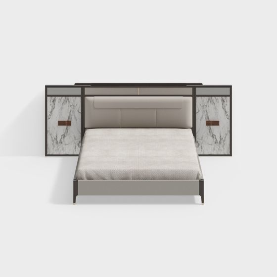 Modern Minimalist Bed Frame 3D model