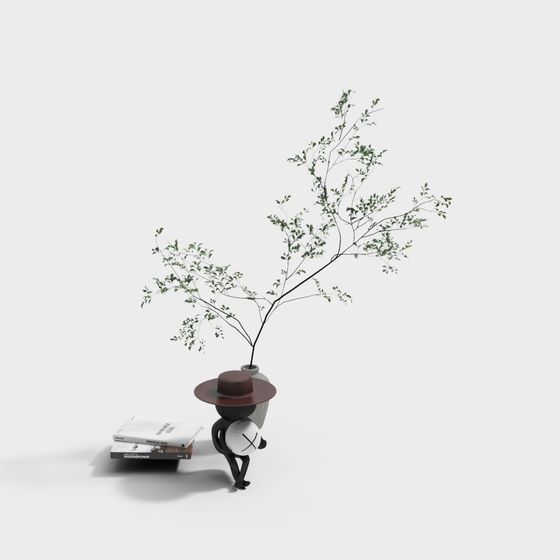 Urban Green Plant Low-Poly 3D Model for Modern Designs