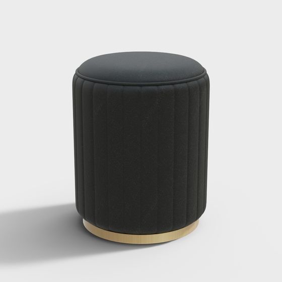 Makeup Stool 3D Model - Round Design for Vanity Spaces