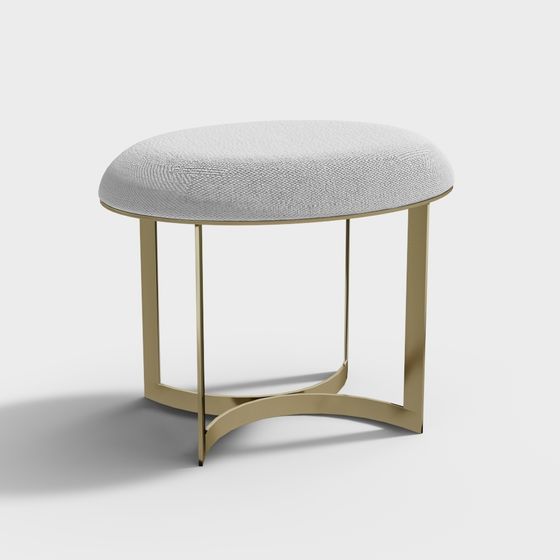 Elegant Round Stool 3D model