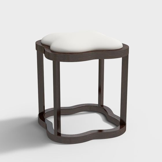 Elegant Round Stool 3D model