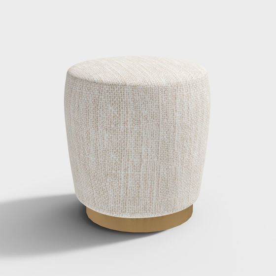 Cozy Round Ottoman 3D Model