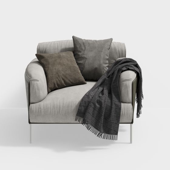 Urban Love Nest Single Sofa 3D Model in Chic Style