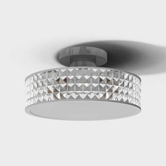 Sophisticated Low-Poly Ceiling Light 3D model for Modern Spaces